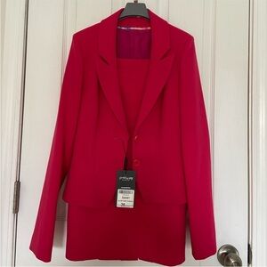 Elegant Pink Blazer And Skirt Set